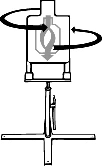 Gravity-powered
              turning target operator